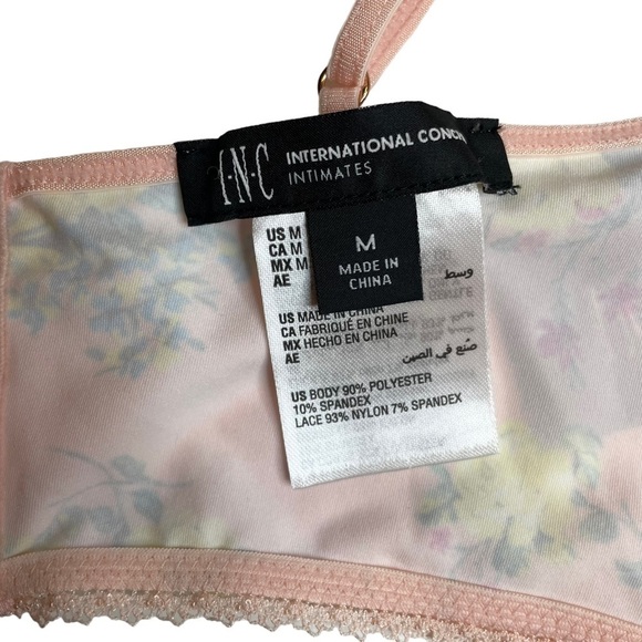INC International Concepts Intimates Lace Trim Bralette Sunny Rose Pink Medium - Picture 6 of 6